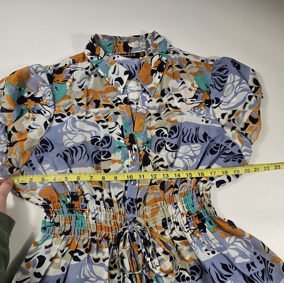 Unique Spectrum Womens Blouse Career Casual 2X Colorful Smocked Waist NWOT - Picture 6 of 8